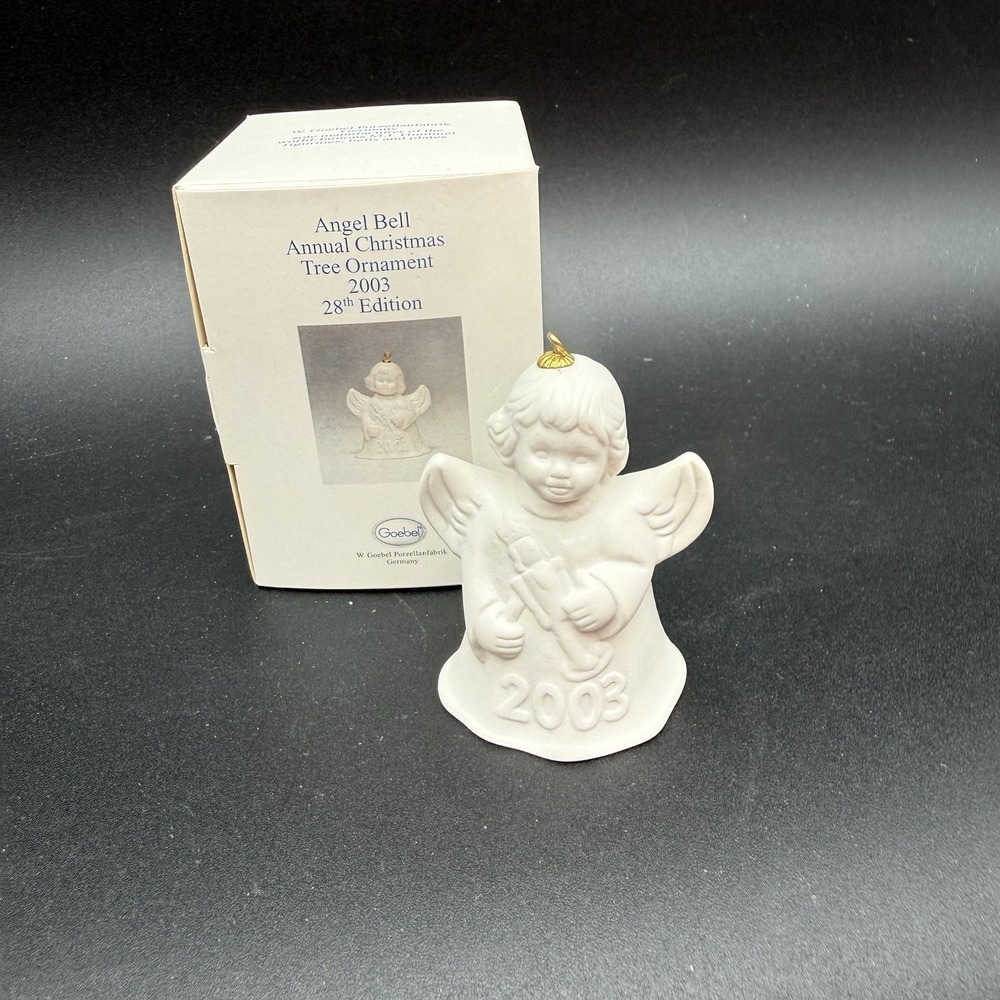 2003 Goebel, 28th Annual, White, Angel Bell Ornament, NEW, 44-403-01-2 EUC